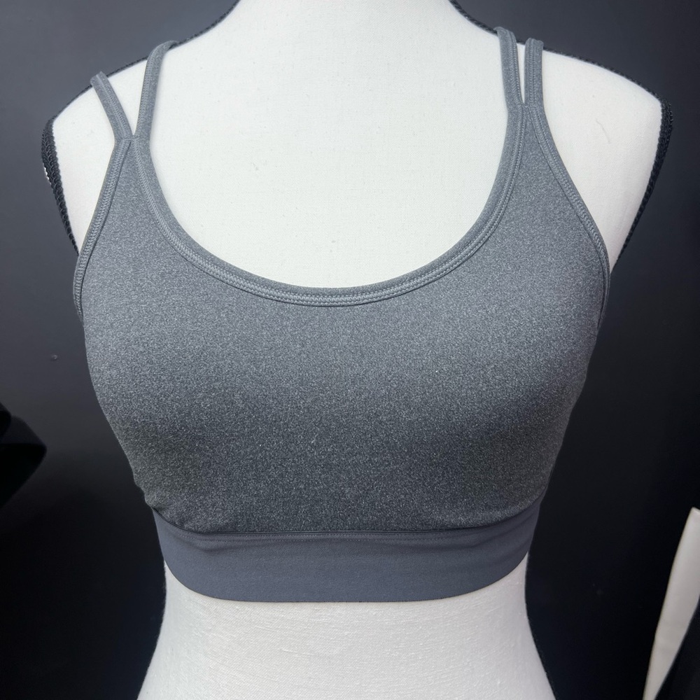 Tory Sport Charcoal Double Strap Sports Bra